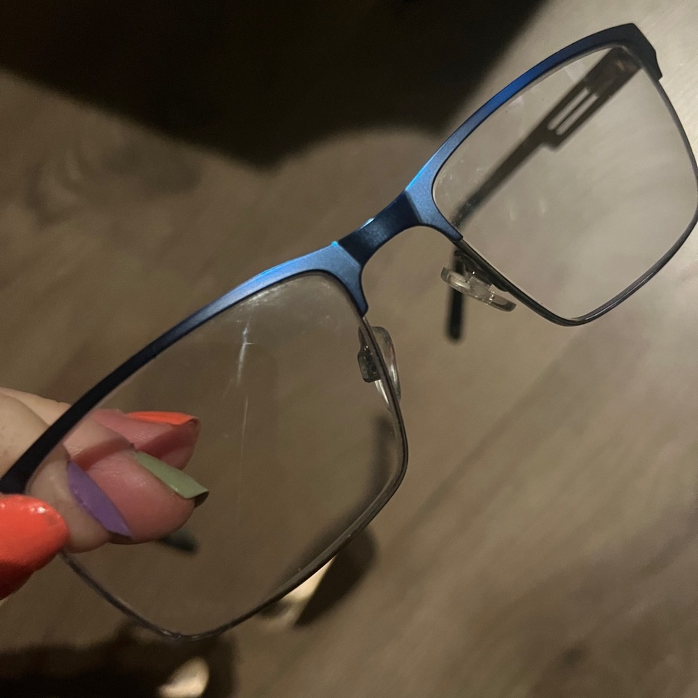 Men's glasses blue frames on the arm is what eyes there for intend just frame